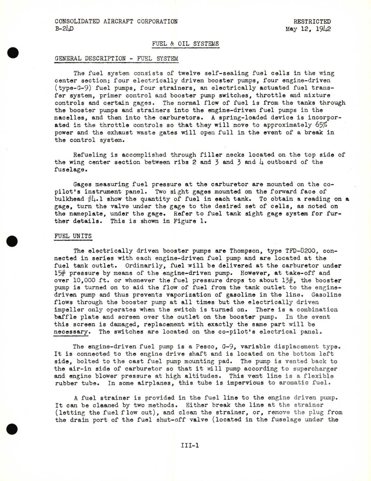 Sample page 5 from AirCorps Library document: Fuel and Oil Systems Information for the Model B-24D