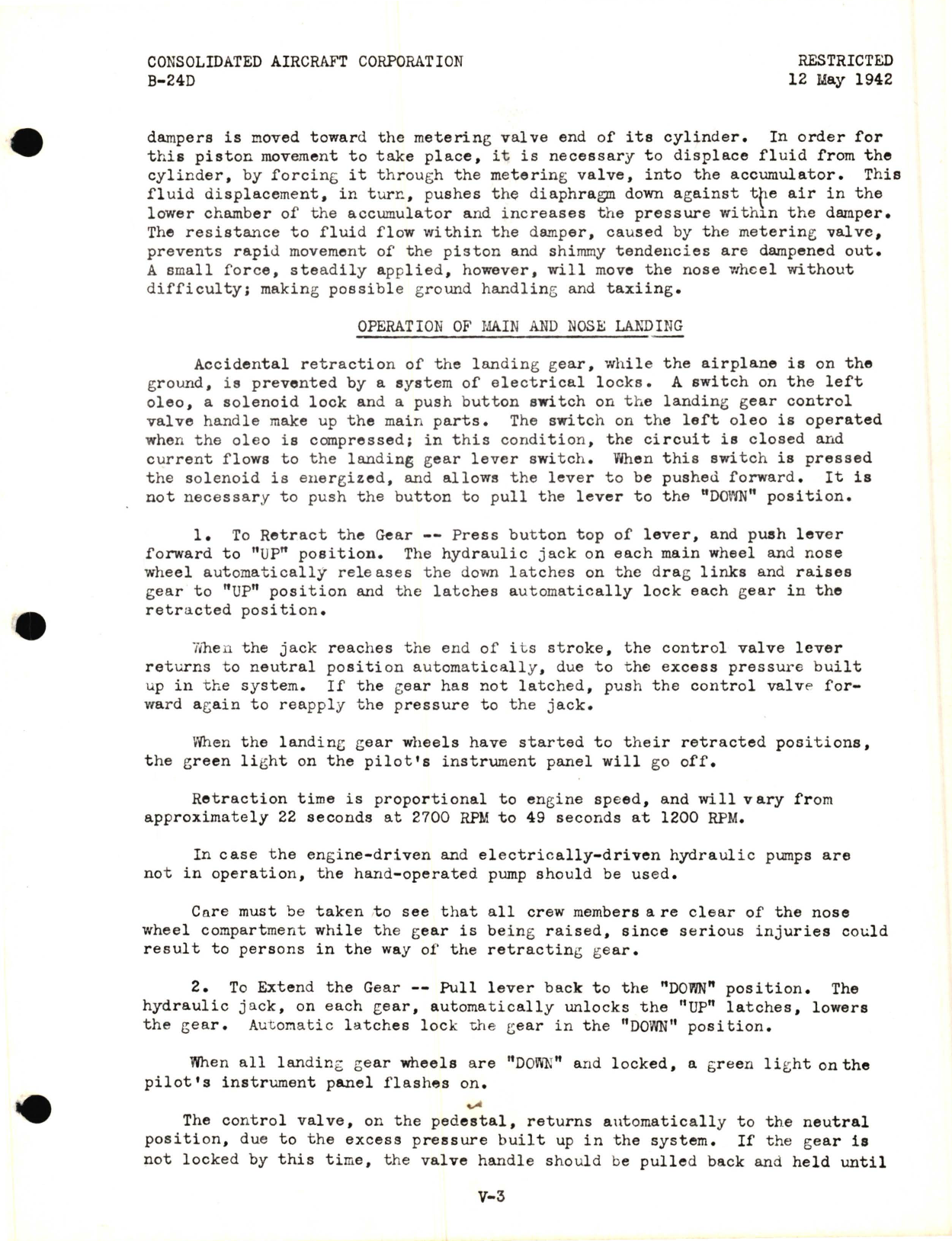 Sample page 7 from AirCorps Library document: Landing Gear Information for the Model B-24D