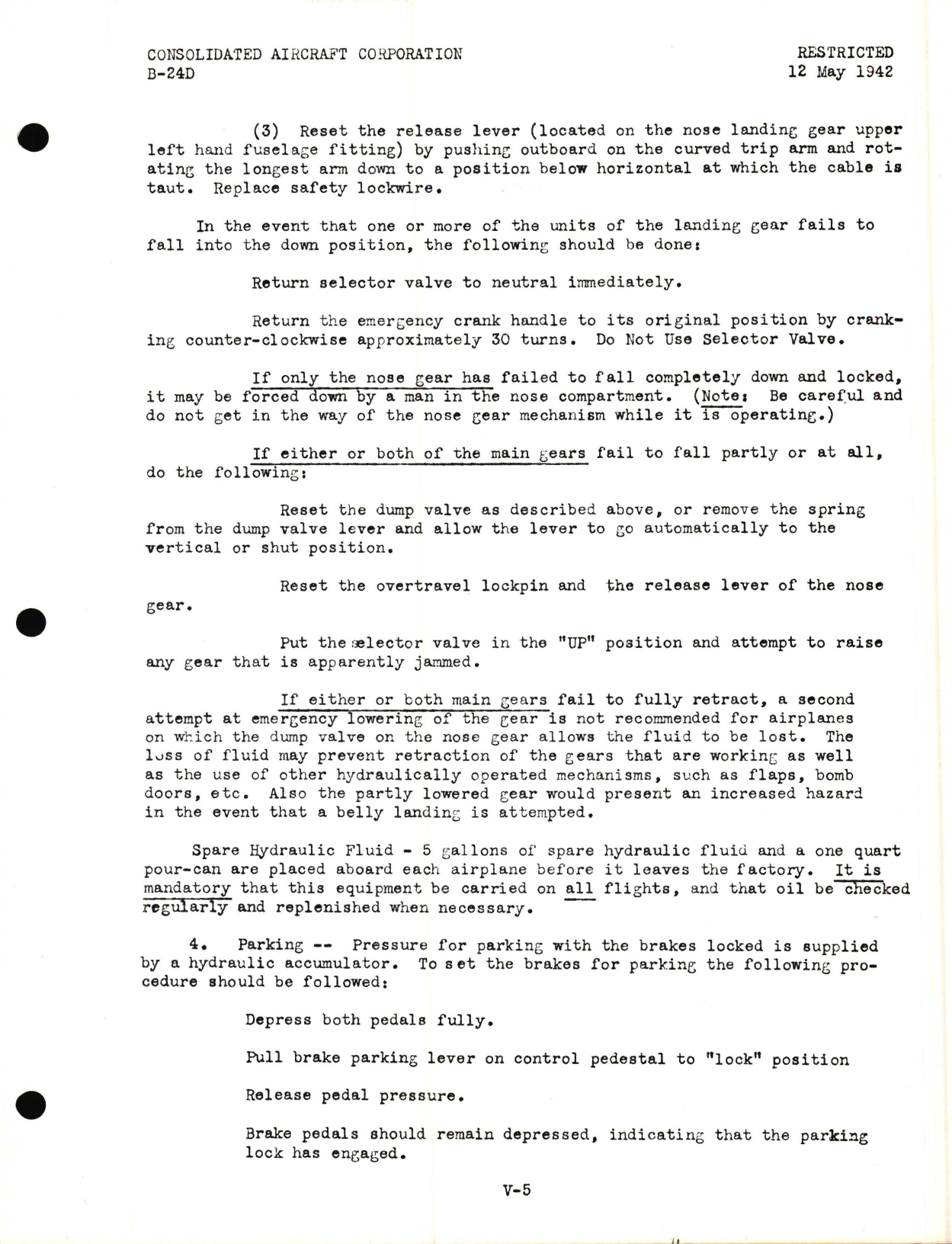 Sample page 9 from AirCorps Library document: Landing Gear Information for the Model B-24D