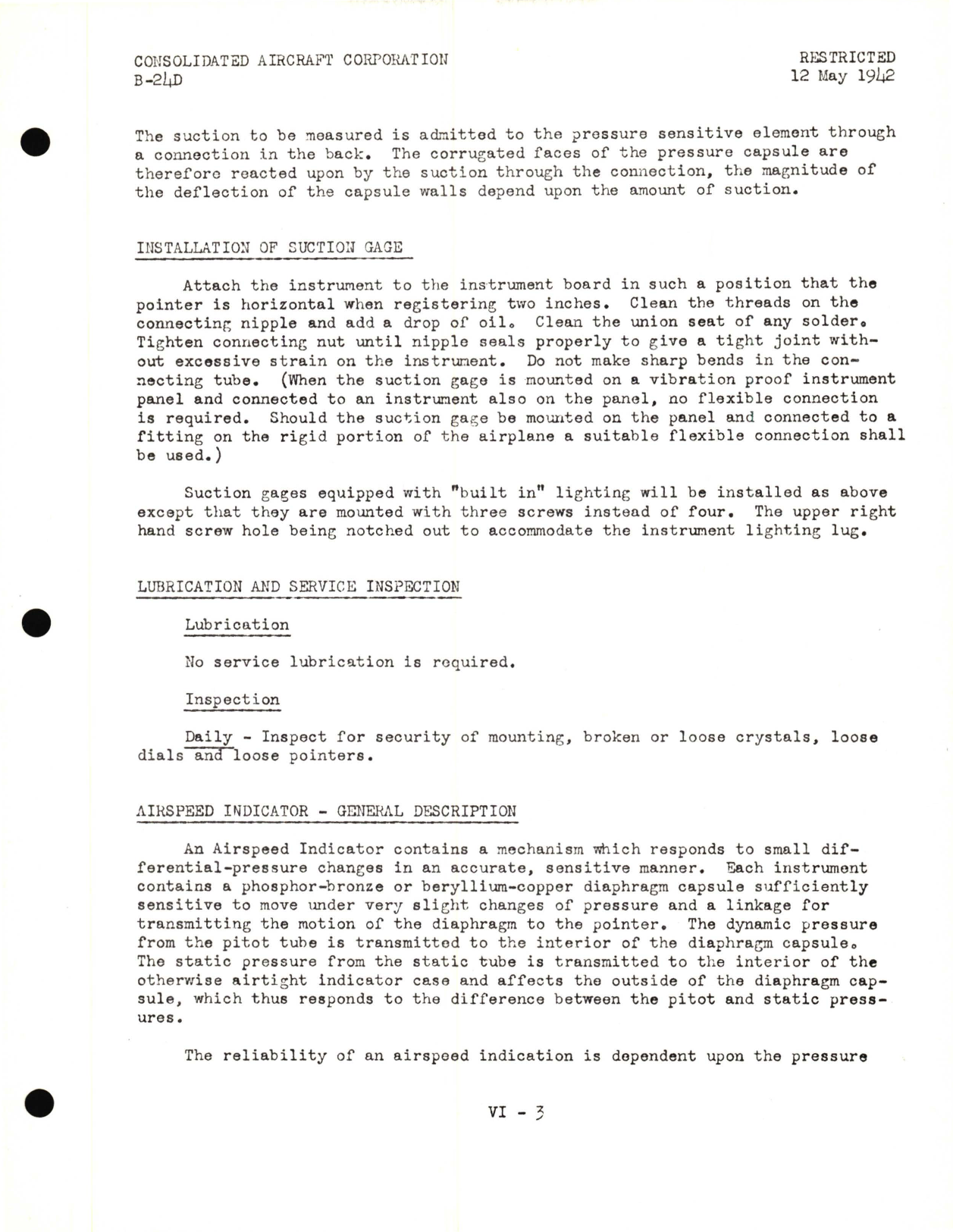 Sample page 7 from AirCorps Library document: Instruments and Vacuum System Information for the Model B-24D 