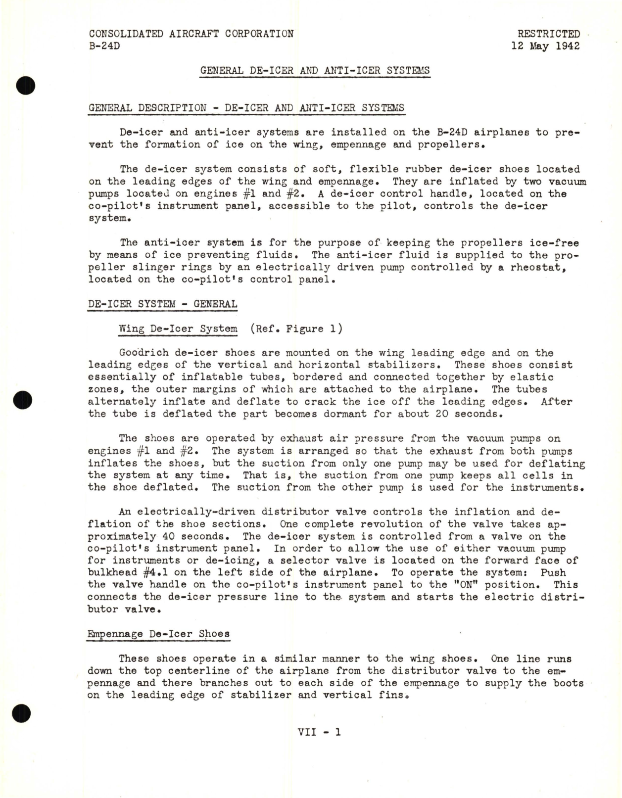 Sample page 5 from AirCorps Library document:  De-icer, Anti-Icer and Airspeed Lines Information for the Model B-24D 