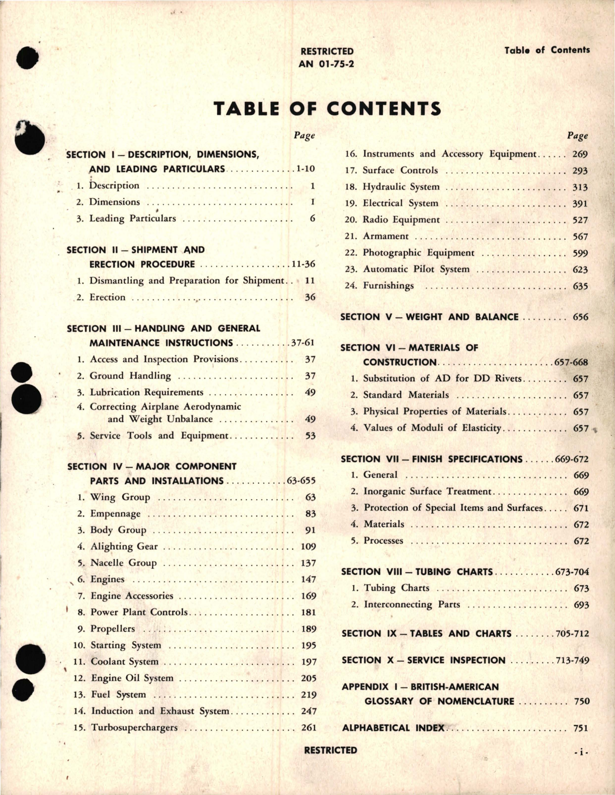 Sample page 5 from AirCorps Library document: Erection and Maintenance Instructions for Army Models P-38, and F-5B-1