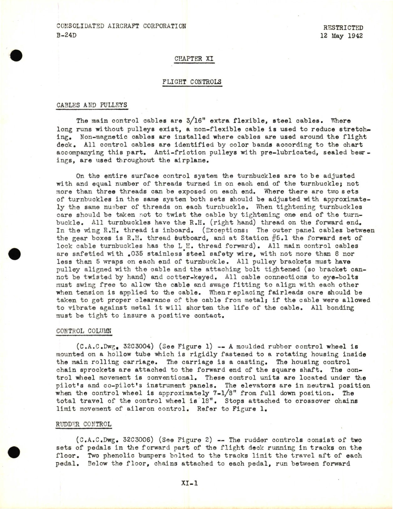 Sample page 5 from AirCorps Library document: Flight Controls Information for the Model B-24D 