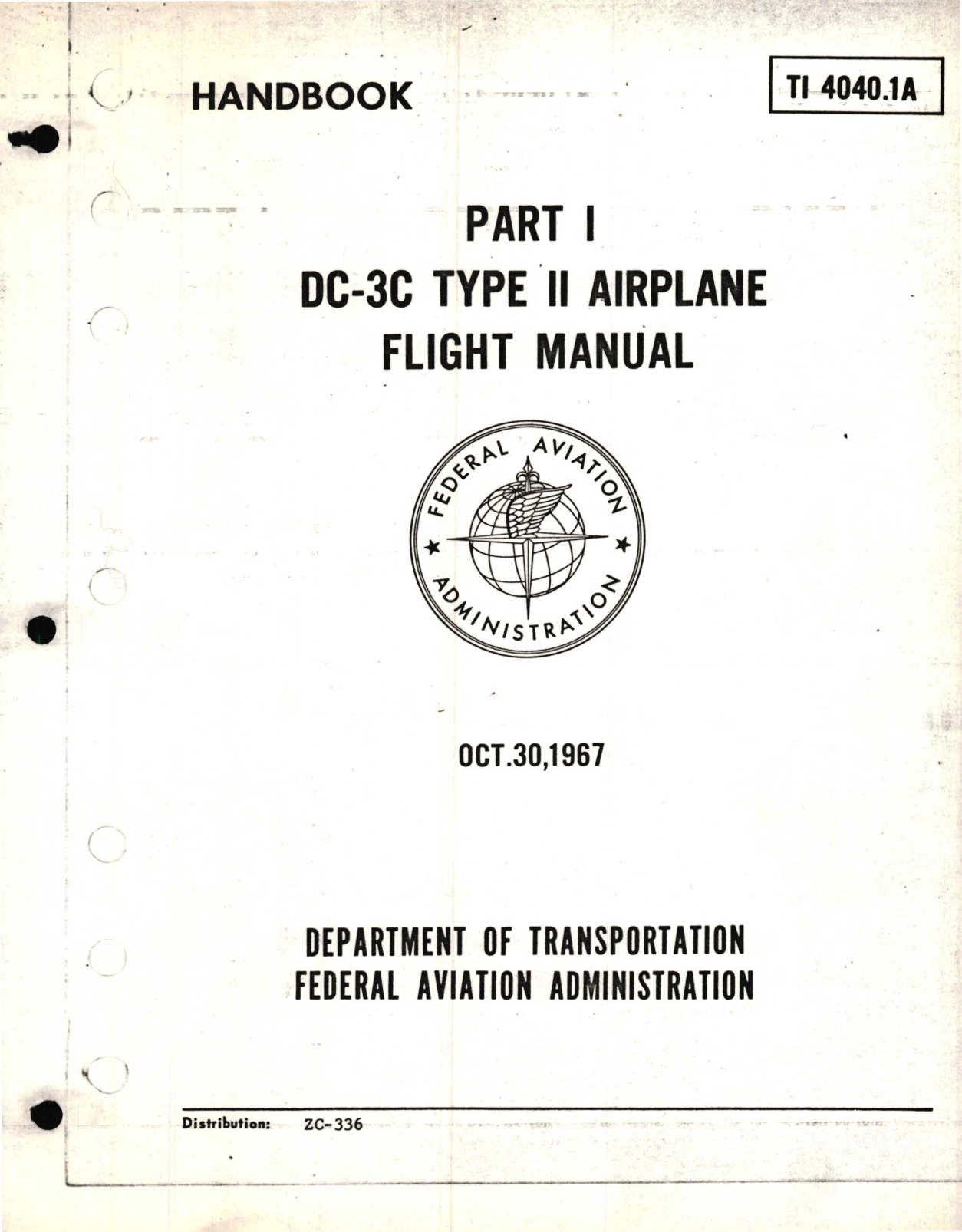 Sample page 1 from AirCorps Library document: DC-3C Type 2 Flight Manual