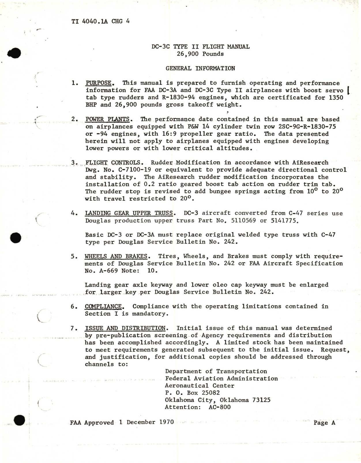 Sample page 5 from AirCorps Library document: DC-3C Type 2 Flight Manual