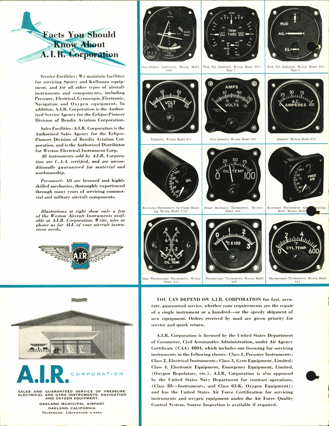 Sample page 6 from AirCorps Library document: Aircraft Instruments Oxygen Equipment Catalog