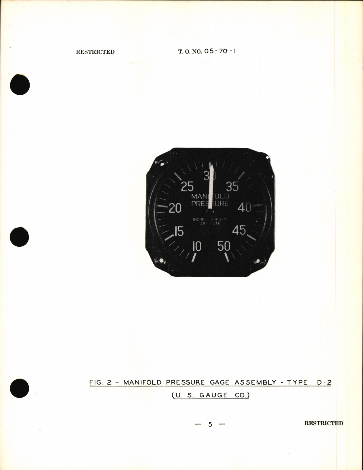 Sample page 7 from AirCorps Library document: Handbook of Instructions with Parts Catalog For Manifold Pressure Gage Types D-1 and D-2