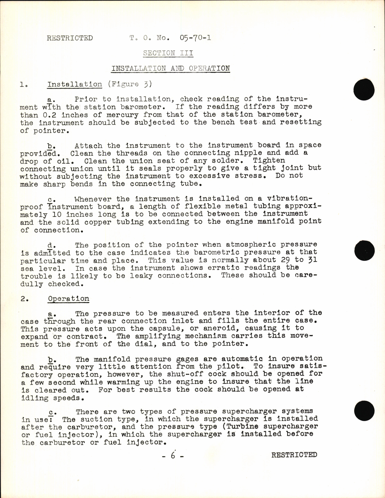 Sample page 8 from AirCorps Library document: Handbook of Instructions with Parts Catalog For Manifold Pressure Gage Types D-1 and D-2