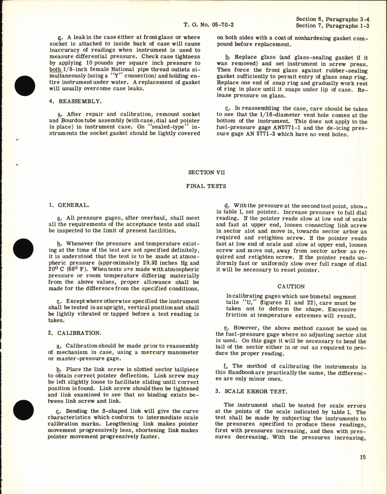 Sample page 7 from AirCorps Library document: Operation, Service, & Overhaul Instructions for Pressure Gages