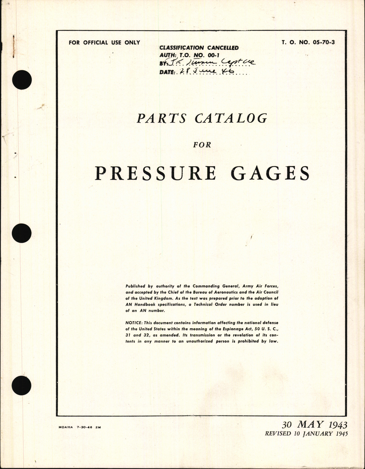 Sample page 7 from AirCorps Library document: Parts Catalog for Pressure Gages