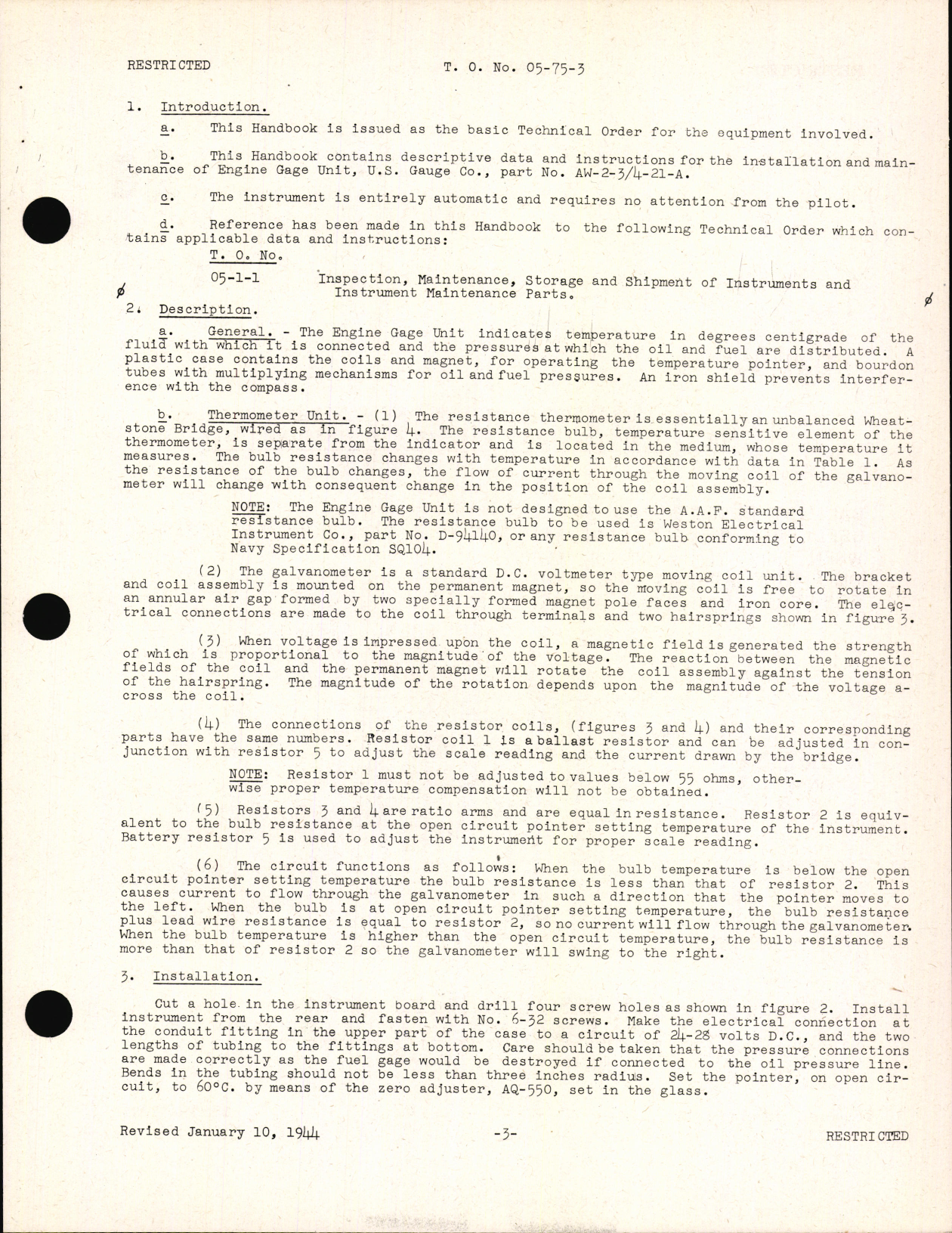 Sample page 5 from AirCorps Library document: Handbook of Instructions with Parts Catalog for Engine Gage Units