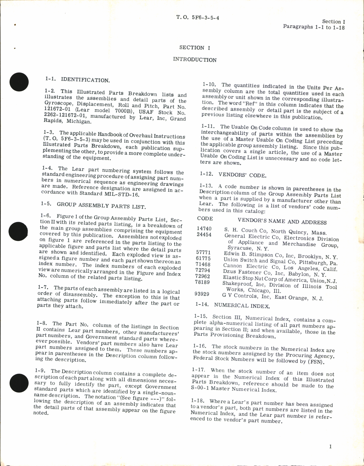 Sample page 5 from AirCorps Library document: Illustrated Parts Breakdown for Gyroscope, Displacement, Roll and Pitch