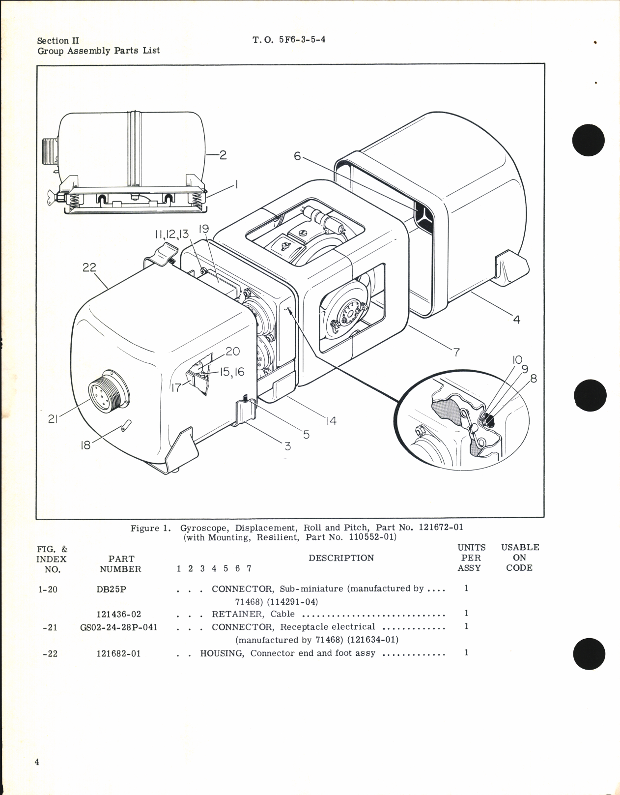 Sample page 8 from AirCorps Library document: Illustrated Parts Breakdown for Gyroscope, Displacement, Roll and Pitch