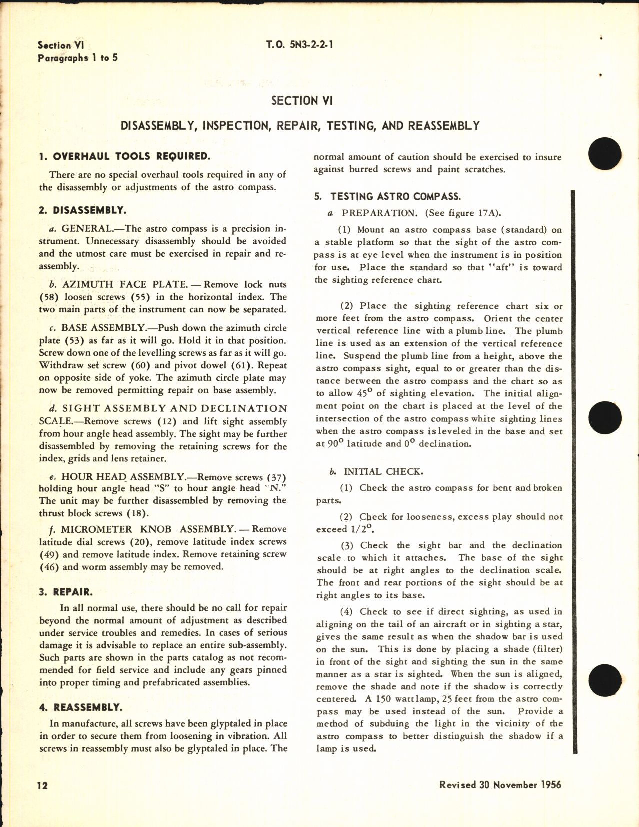 Sample page 6 from AirCorps Library document: Handbook of Instructions with Parts Catalog for Mark II Astro Compass