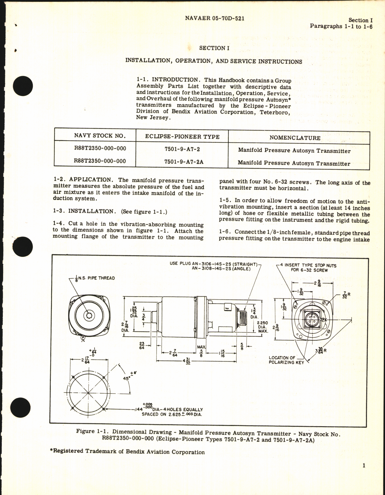 Sample page 5 from AirCorps Library document: Operation, Service, & Overhaul Inst w/ Parts Catalog for Manifold Pressure Transmitters