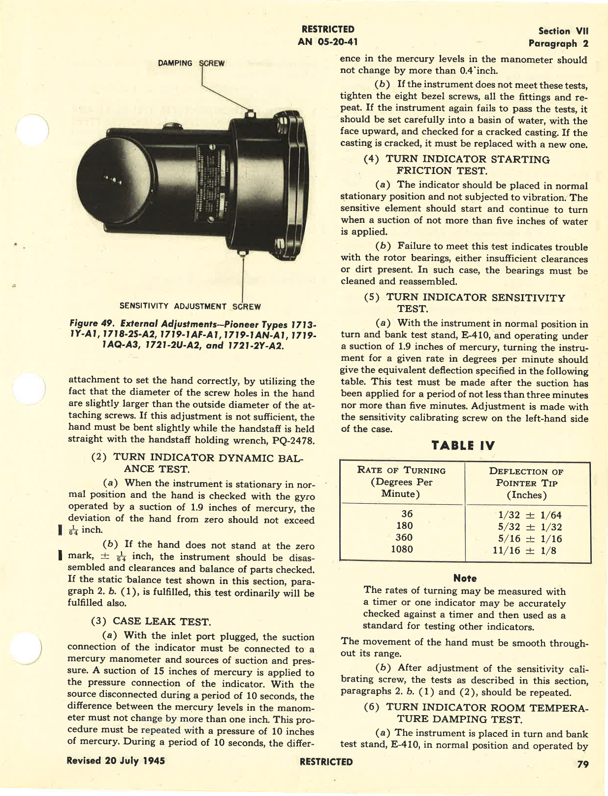 Sample page 7 from AirCorps Library document: Operation, Service, & Overhaul Instructions with Parts Catalog for Turn and Bank Indicators