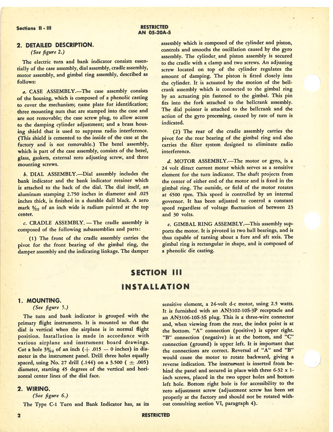 Sample page 8 from AirCorps Library document: Handbook of Instructions with Parts Catalog for Bank and Turn Indicator Type C-1 (Schwien PN 21500A)