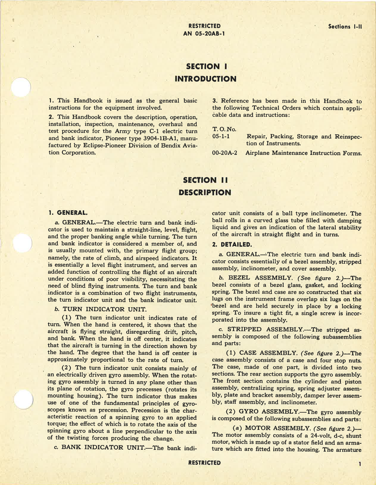 Sample page 5 from AirCorps Library document: Handbook of Instructions with Parts Catalog for C-1 Turn and Bank Indicator