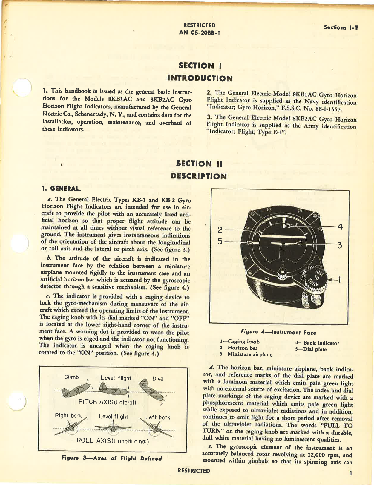 Sample page 5 from AirCorps Library document: Handbook of Instructions with Parts Catalog for Gyro Horizon Indicator Type E-1, F.S.S.C. 88-I-1357