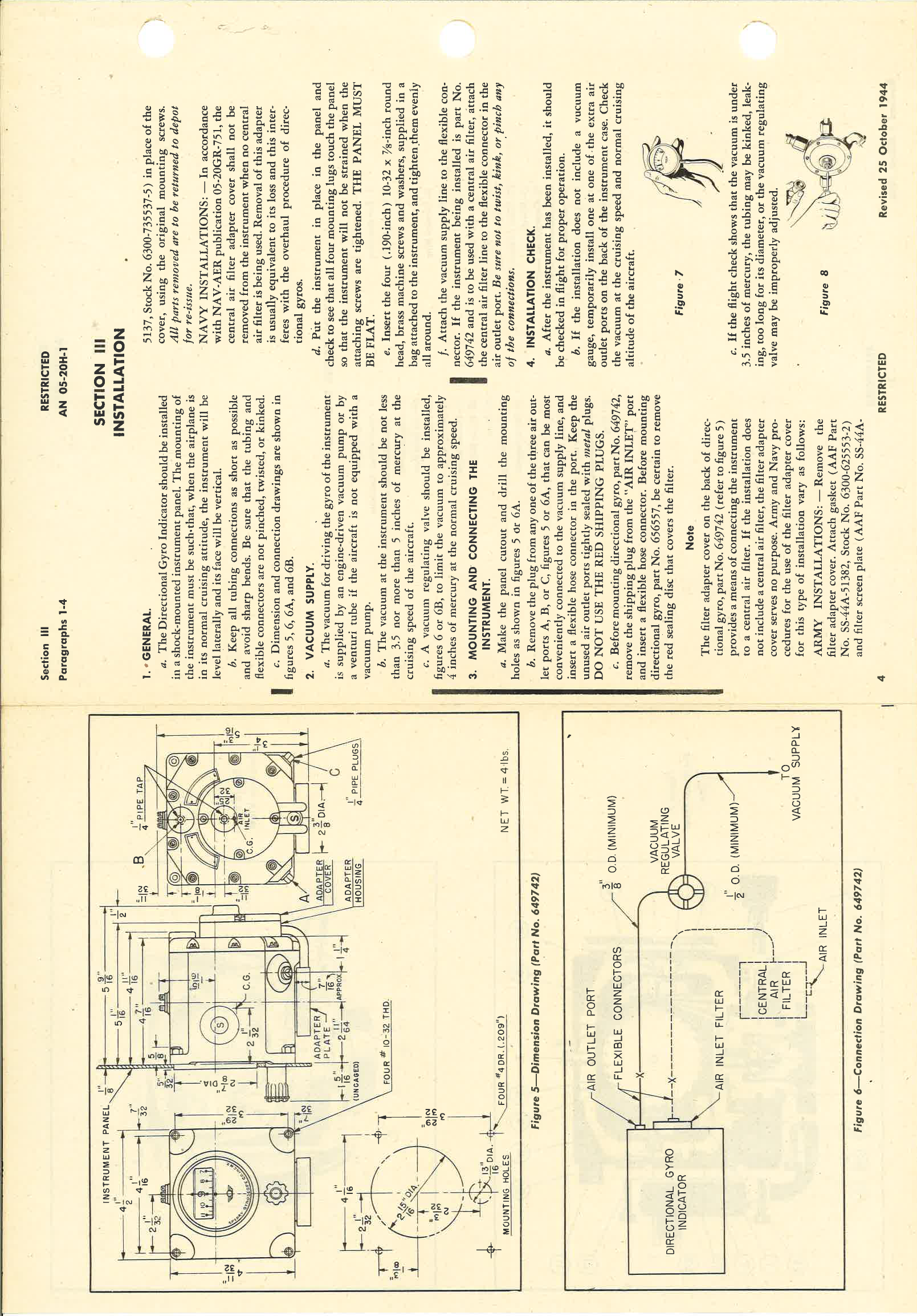 Sample page 8 from AirCorps Library document: Operation and Service Instructions for Directional Gyro Indicators