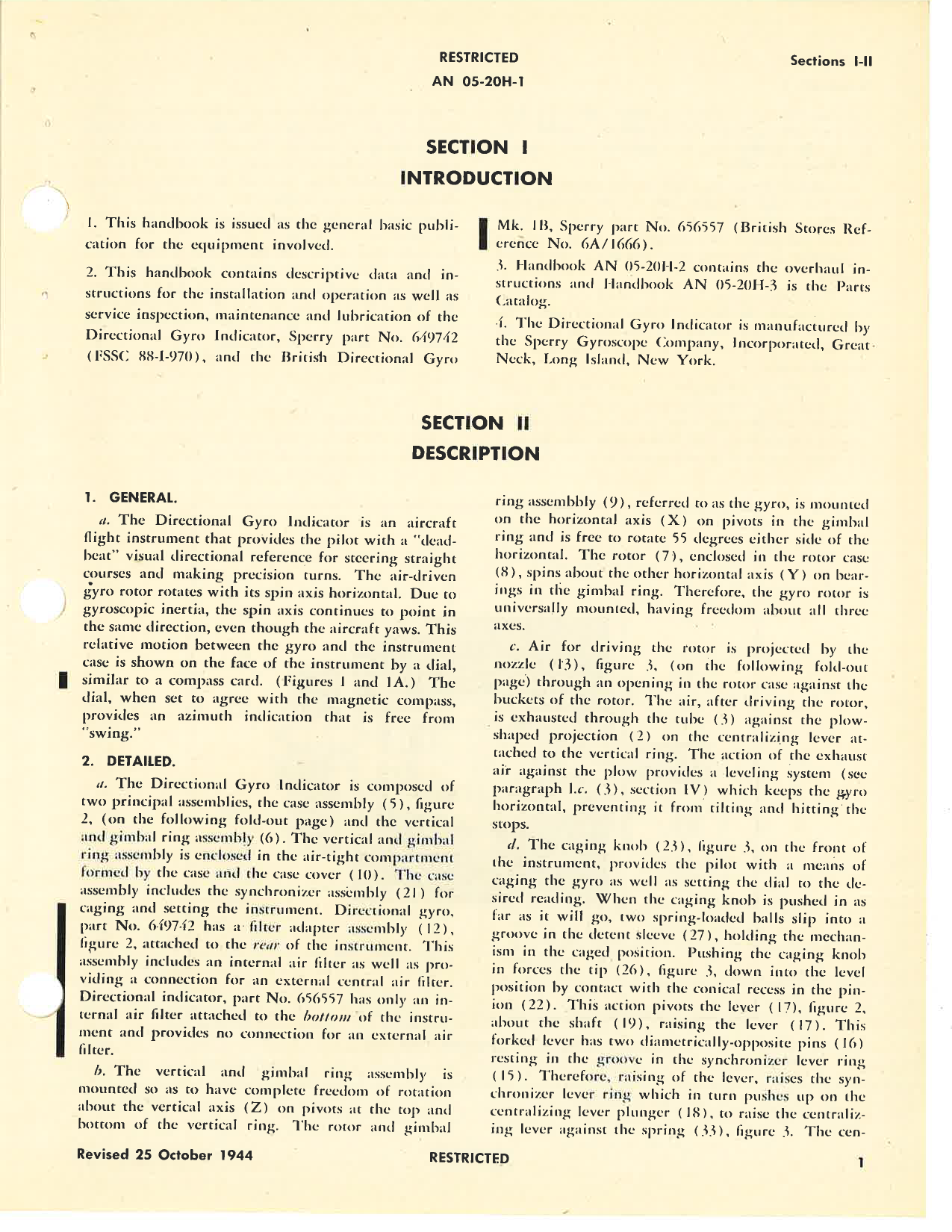 Sample page 5 from AirCorps Library document: Operation and Service Instructions for Directional Gyro Indicators Type AN 5735-1