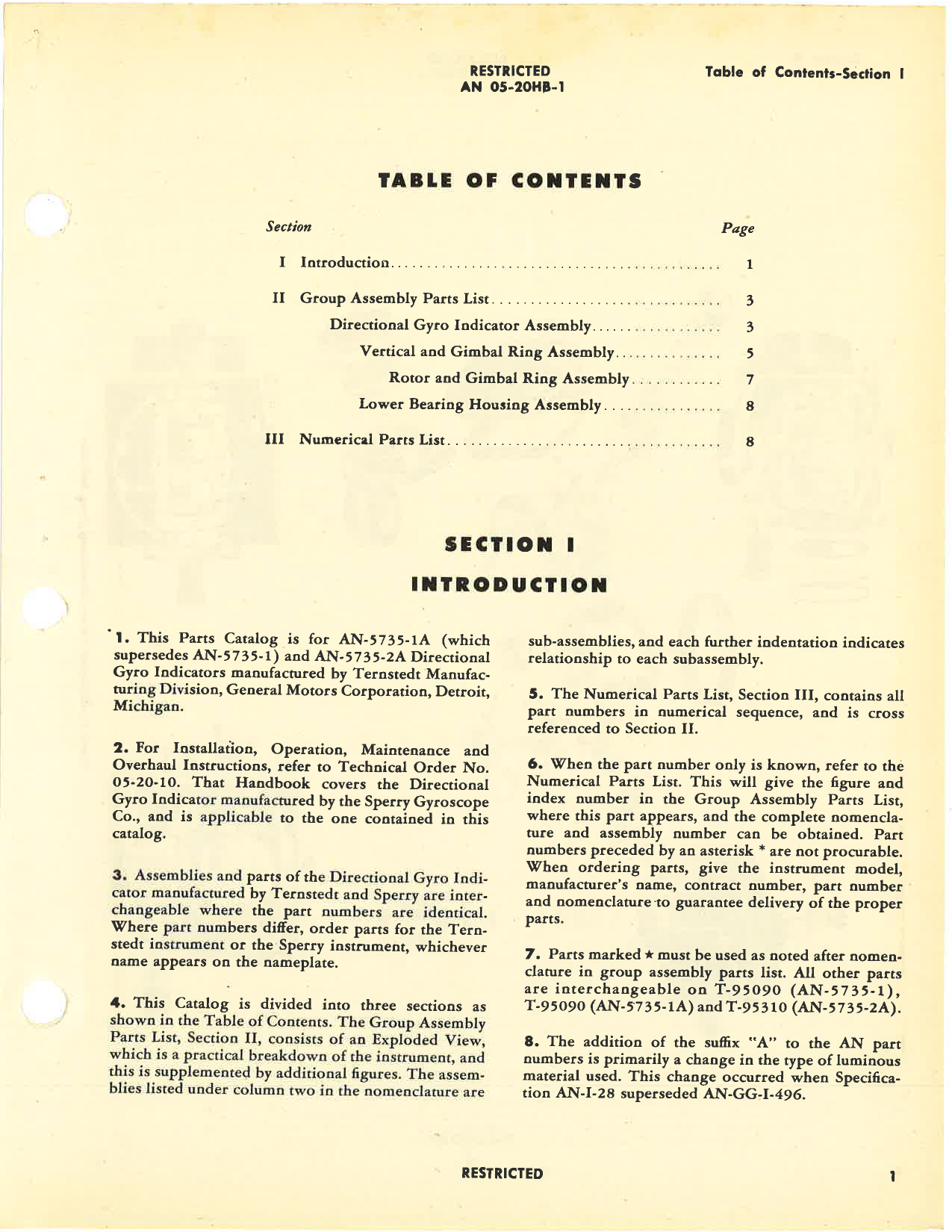 Sample page 6 from AirCorps Library document: Parts Catalog for Directional Gyro Indicator Types AN-5735-1A and AN-5735-2A