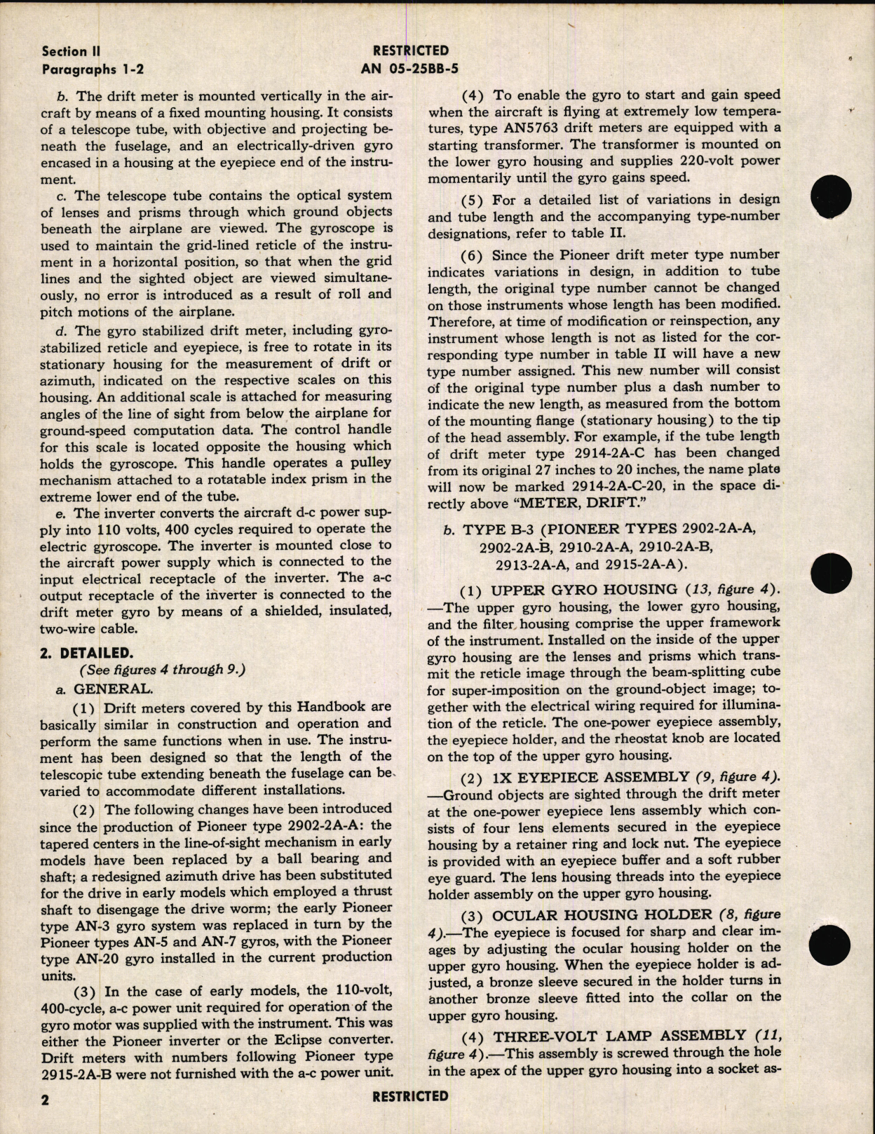 Sample page 6 from AirCorps Library document: Operation and Service Instructions for Drift Meters Type B-3 (Navy R88-S-872-27, -40, -51, -53, -60)