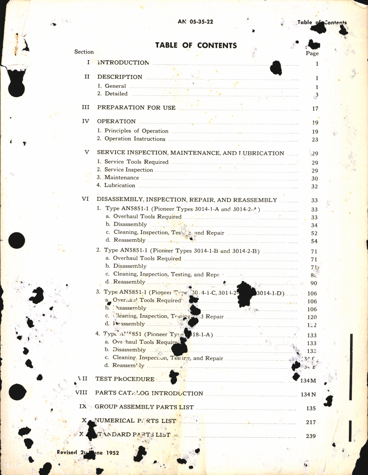 Sample page 1 from AirCorps Library document: Operation, Service, & Overhaul Instructions with Parts Catalog for AN5851-1 Aircraft Sextant