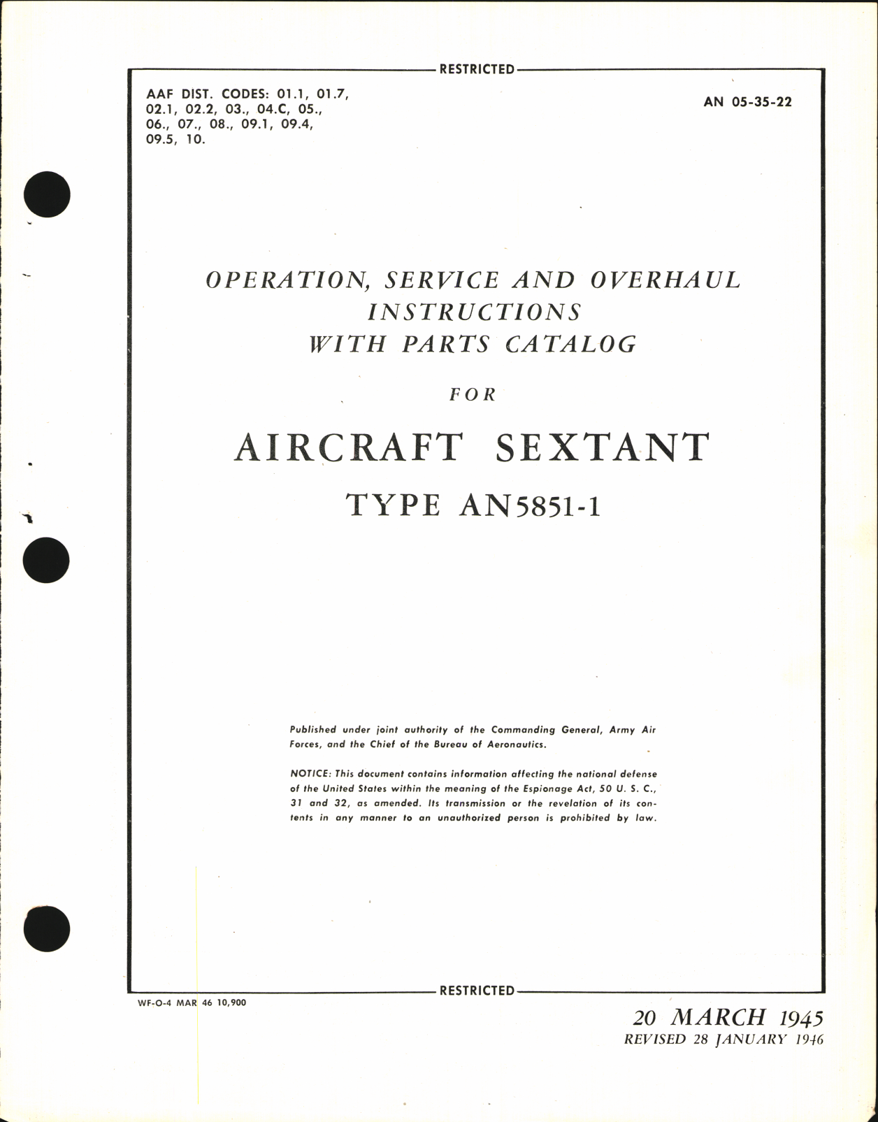 Sample page 3 from AirCorps Library document: Operation, Service, & Overhaul Instructions with Parts Catalog for Aircraft Sextant Type AN 5851-1