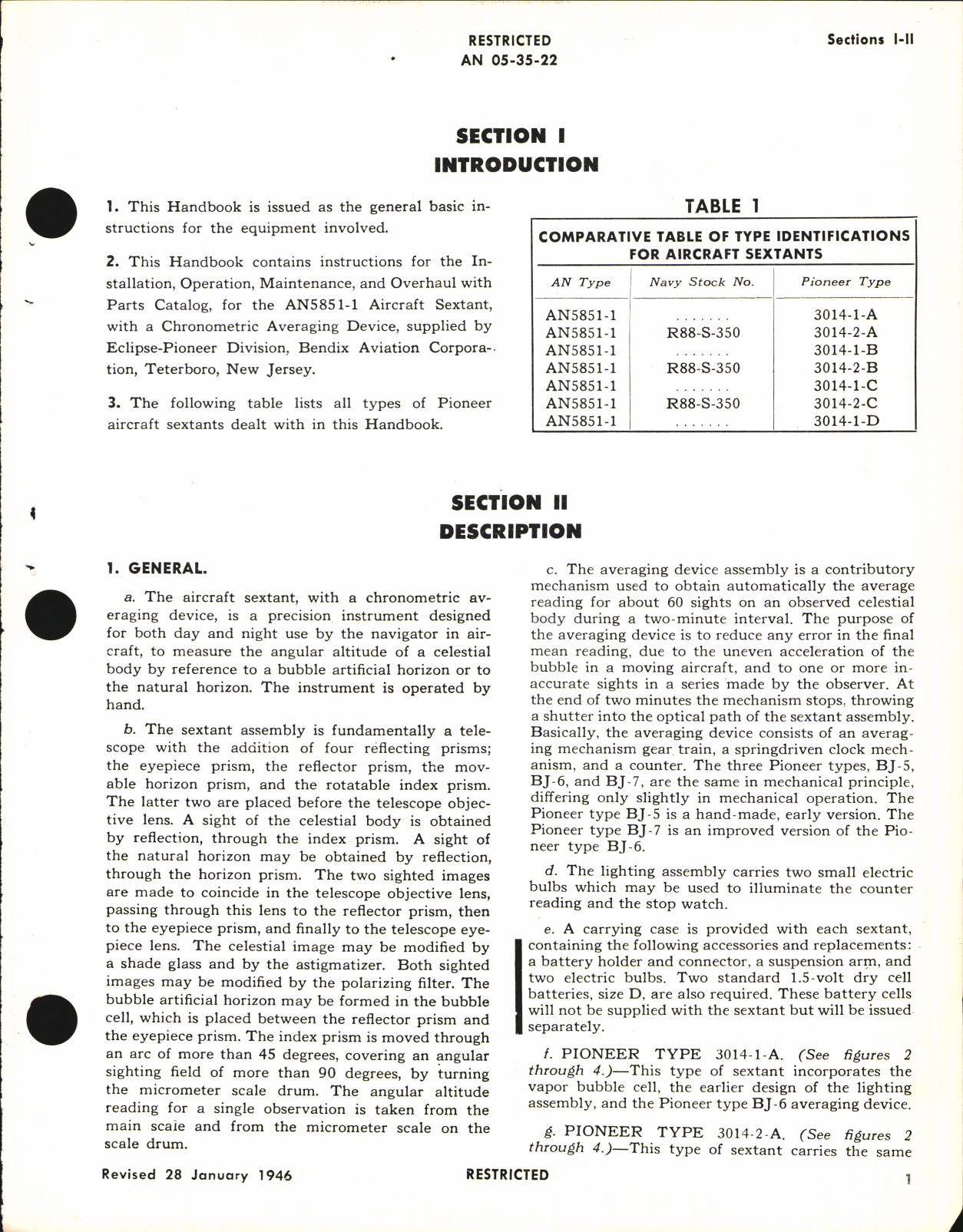 Sample page 5 from AirCorps Library document: Operation, Service, & Overhaul Instructions with Parts Catalog for Aircraft Sextant Type AN 5851-1