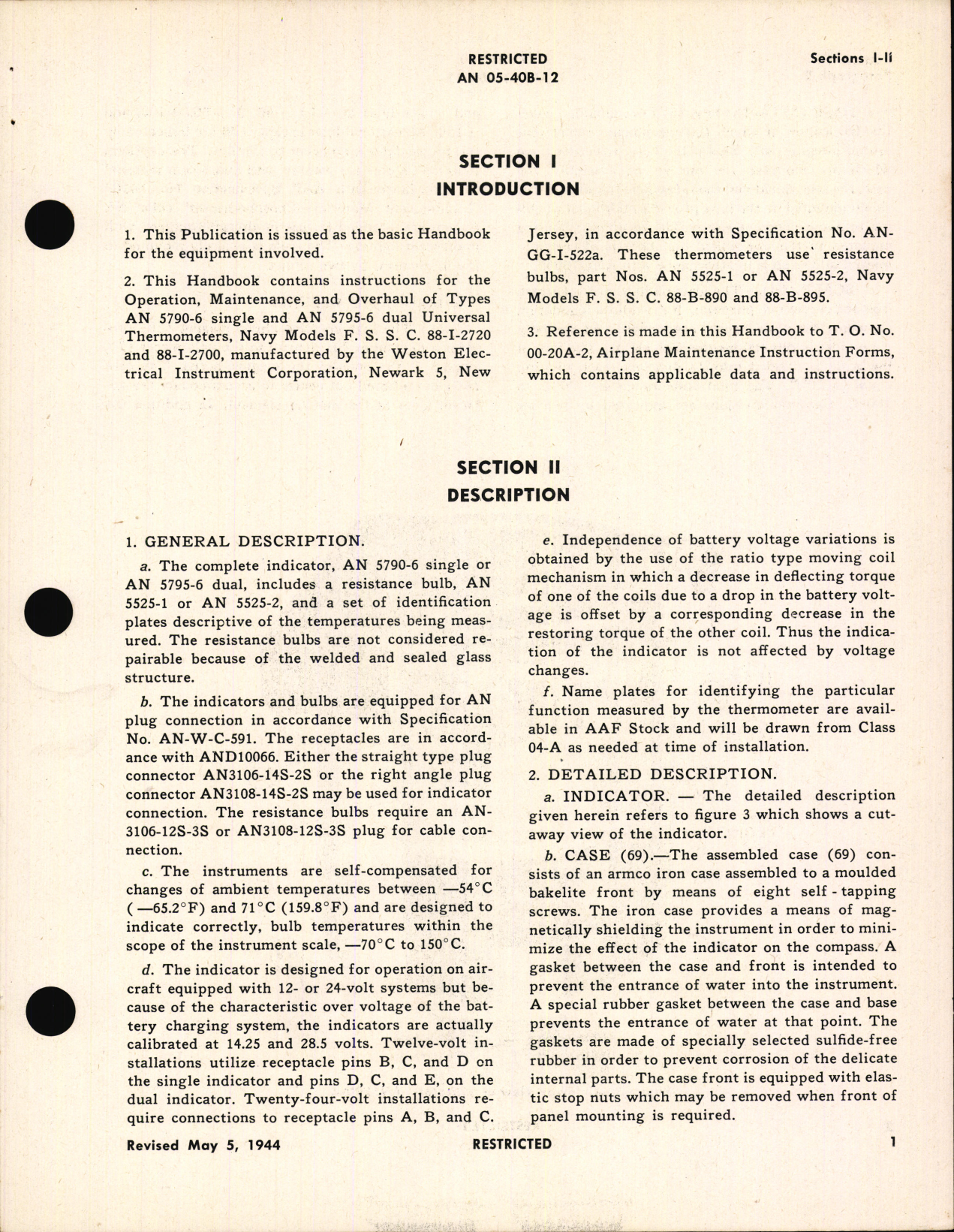 Sample page 7 from AirCorps Library document: Handbook of Instructions with Parts Catalog for Thermometer Indicators