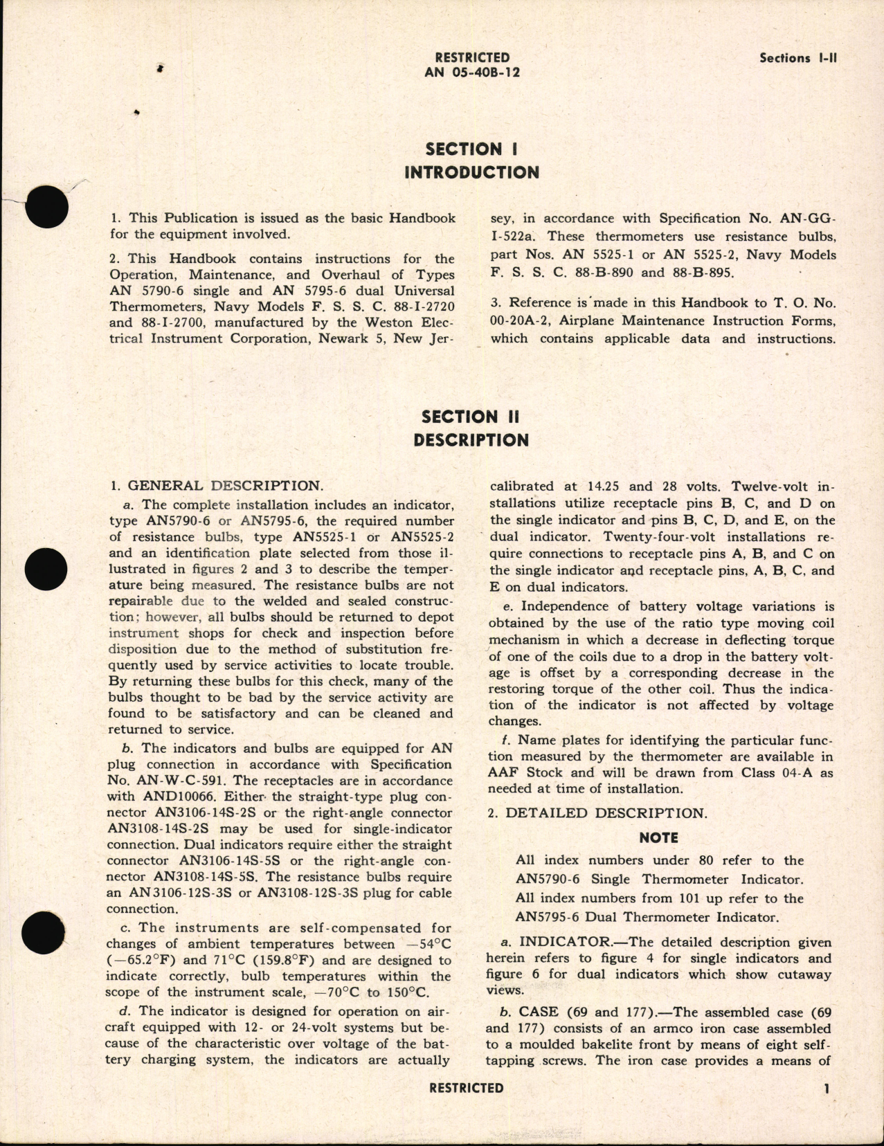 Sample page 7 from AirCorps Library document: Handbook of Instructions with Parts Catalog for Thermometer Indicators