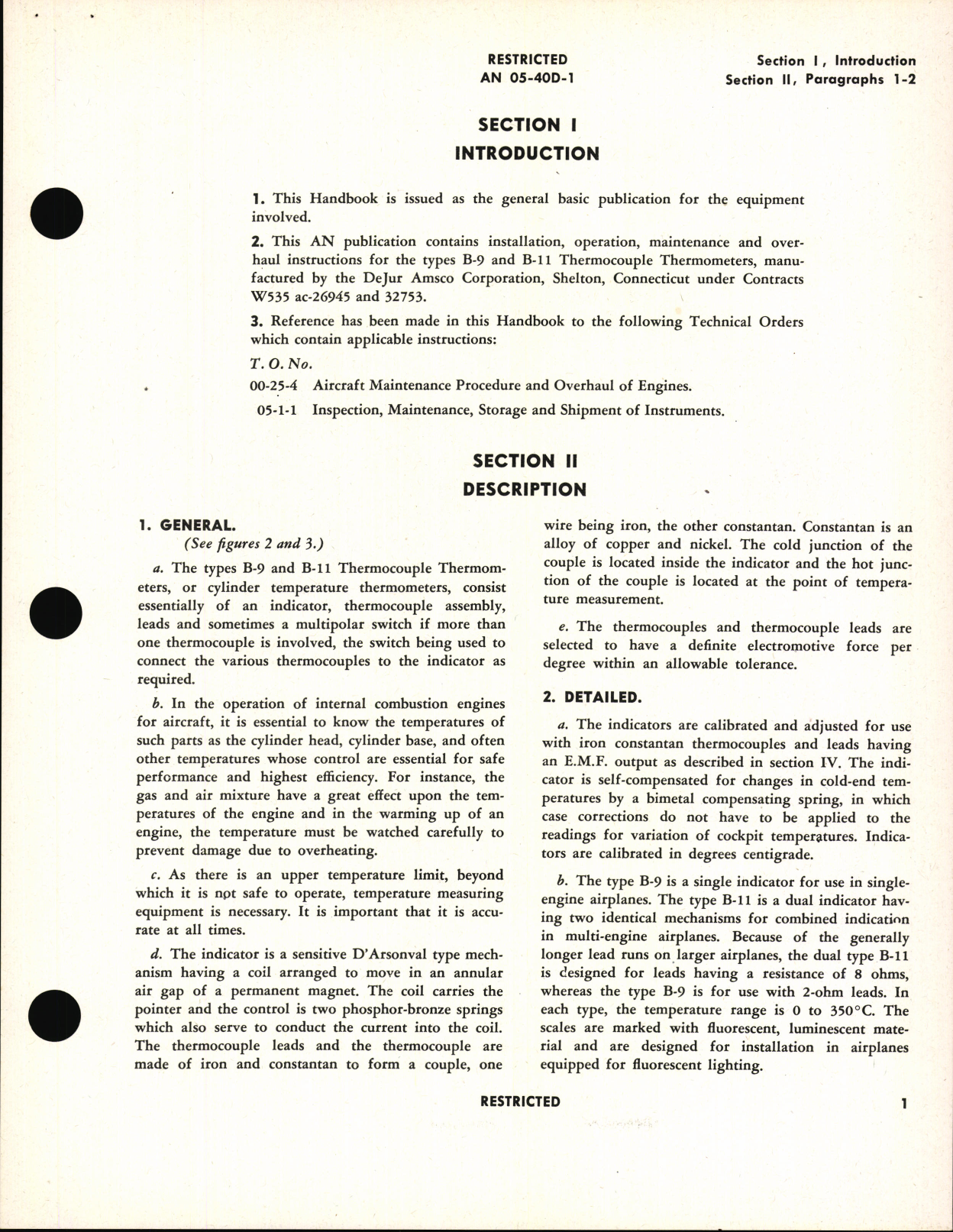 Sample page 7 from AirCorps Library document: Handbook of Instructions with Parts Catalog for Types B-9 and B-11 Thermocouple Thermometers