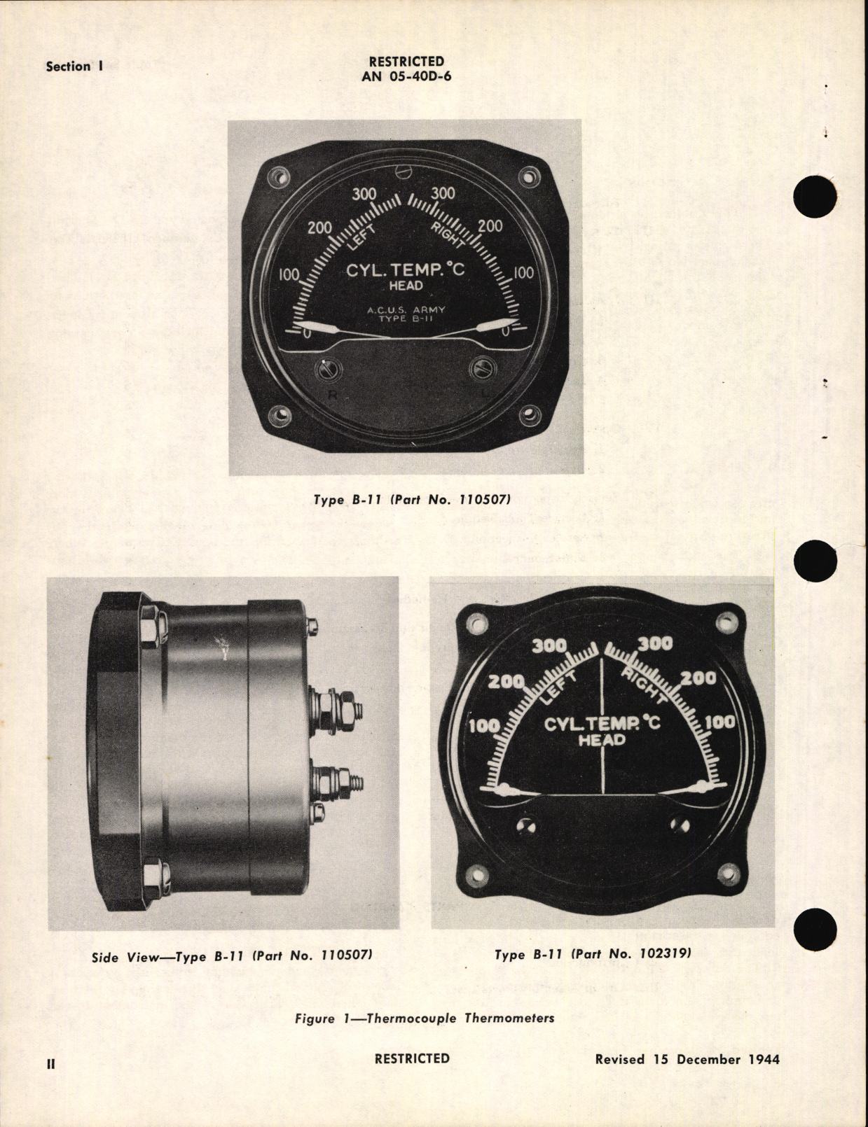 Sample page 6 from AirCorps Library document: Handbook of Instructions with Parts Catalog for Type B-11 and F.S.S.C. 88-I-2660 Thermocouple Thermometers