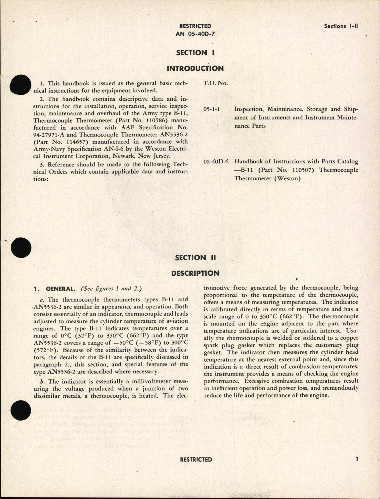 Sample page 5 from AirCorps Library document: Handbook of Instructions with Parts Catalog for Thermocouple Thermometers