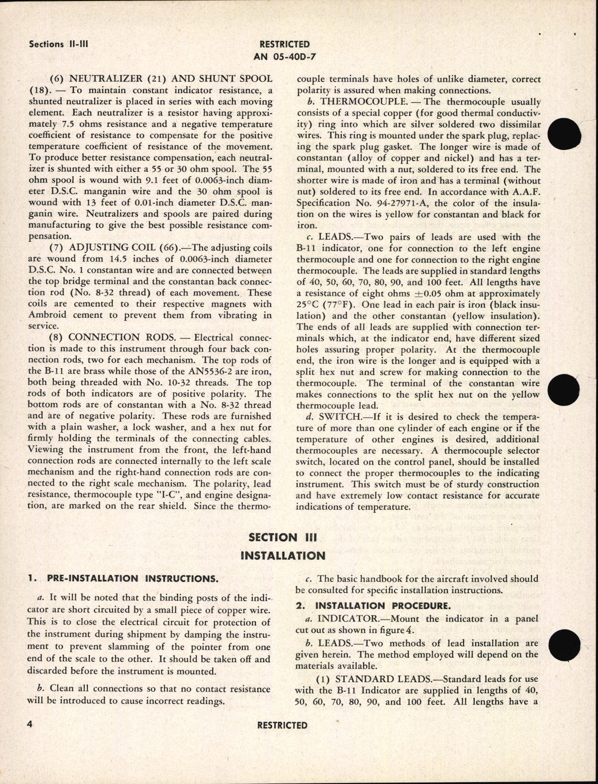 Sample page 8 from AirCorps Library document: Handbook of Instructions with Parts Catalog for Thermocouple Thermometers