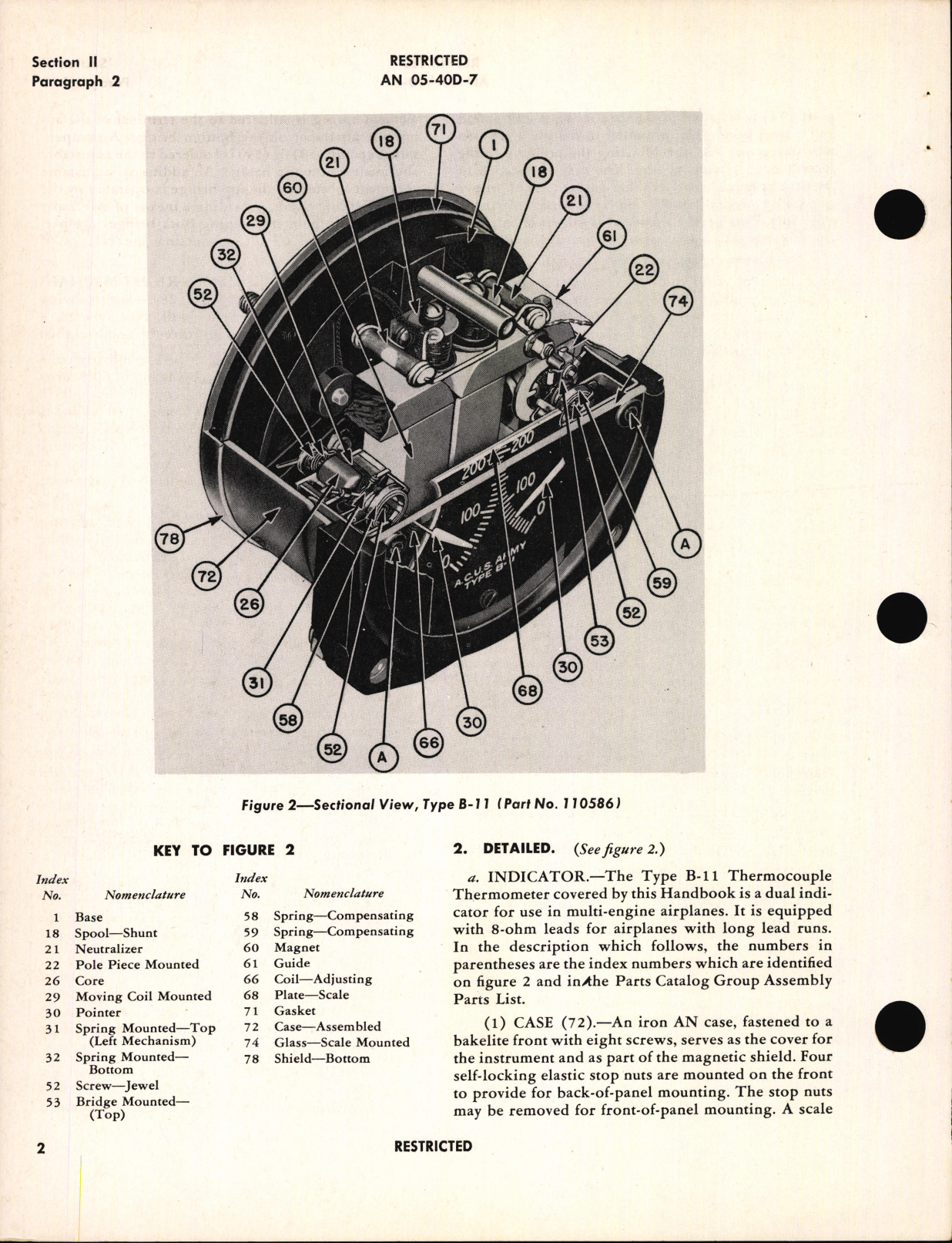 Sample page 6 from AirCorps Library document: Handbook of Instructions with Parts Catalog for Type B-11 and F.S.S.C. 88-I-2662 Thermocouple Thermometer