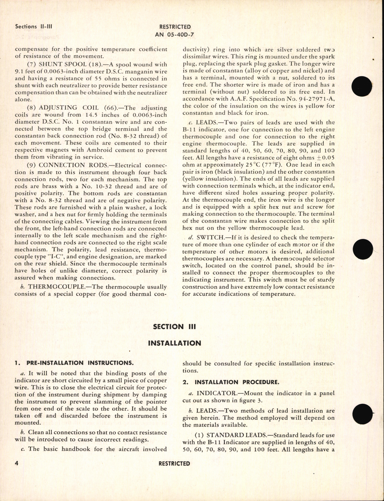 Sample page 8 from AirCorps Library document: Handbook of Instructions with Parts Catalog for Type B-11 and F.S.S.C. 88-I-2662 Thermocouple Thermometer