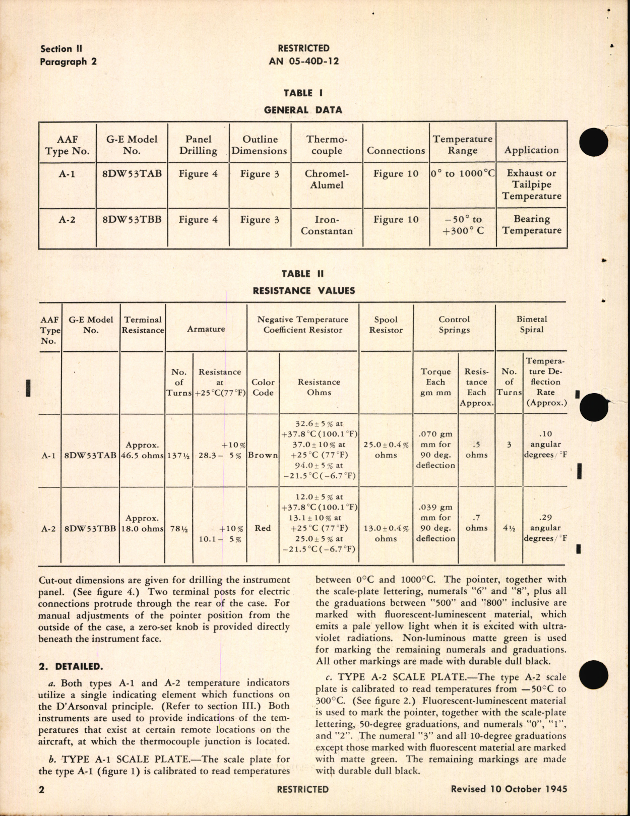 Sample page 8 from AirCorps Library document: Overhaul Instructions with Parts Catalog for Temperature Indicators Types A-1 and A-2