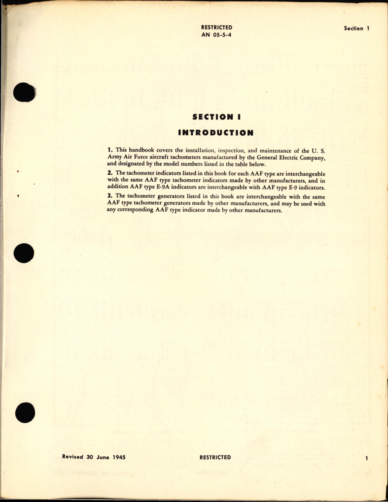 Sample page 5 from AirCorps Library document: Operation and Service Instructions for Electric Tachometers