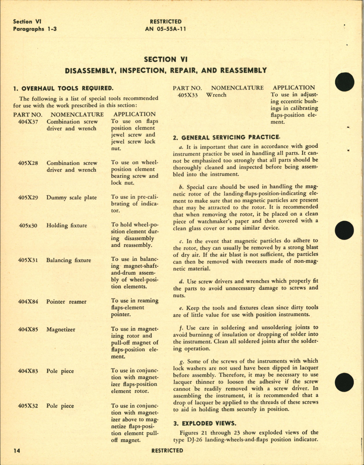 Sample page 7 from AirCorps Library document: Operation, Service, & Overhaul Instructions with Parts Catalog for Landing-Wheels and Flaps Position Indicators
