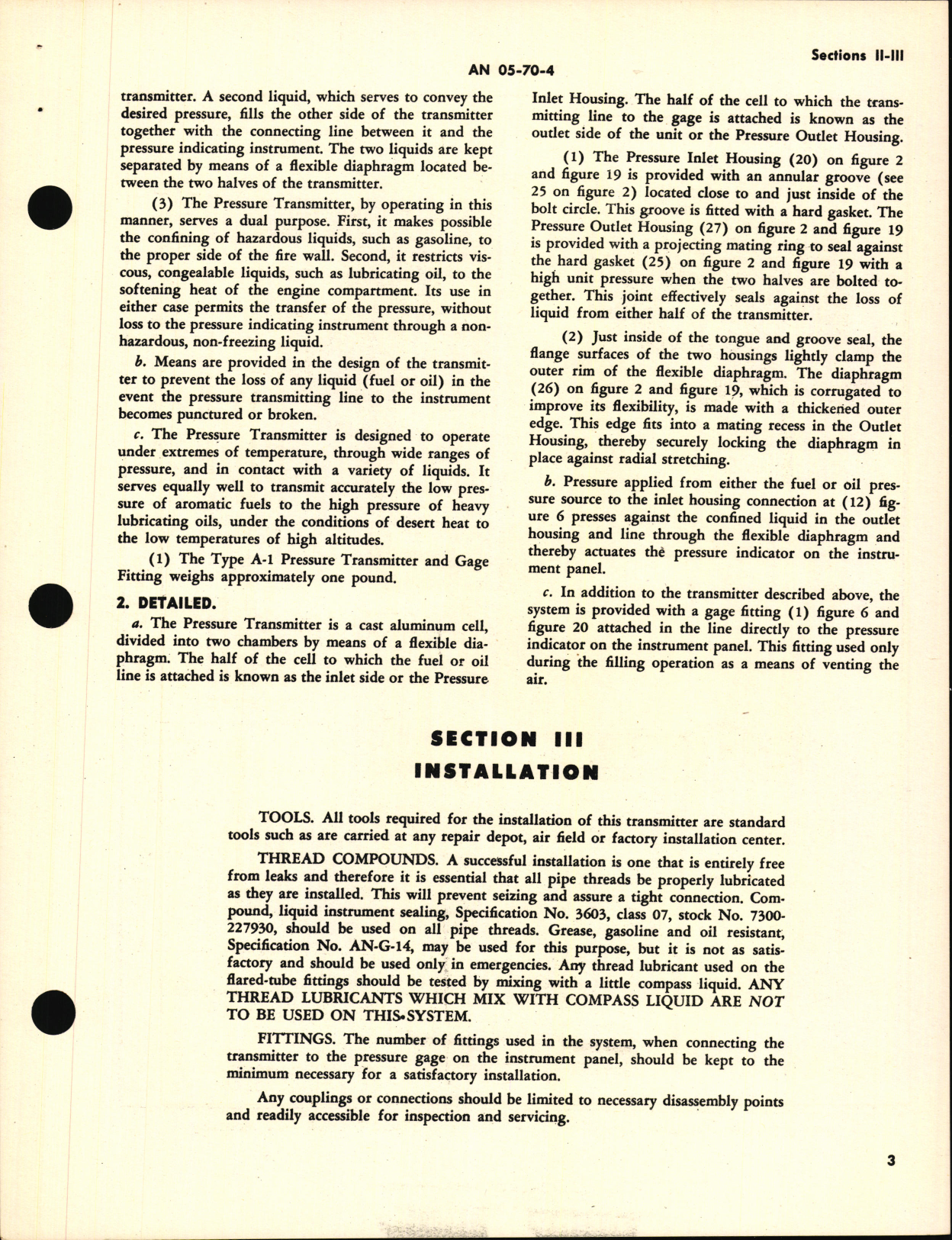 Sample page 7 from AirCorps Library document: Handbook of instructions with Parts Catalog for F.S.S.C. 88-T-2145 and A-1 Pressure Transmitter (Fuel & Oil)
