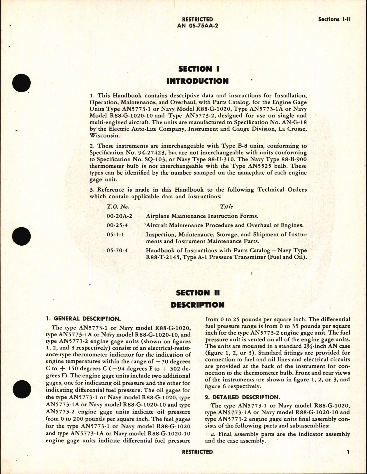 Sample page 7 from AirCorps Library document: Operation, Service, & Overhaul Instructions with Parts Catalog for Engine Gage Unit