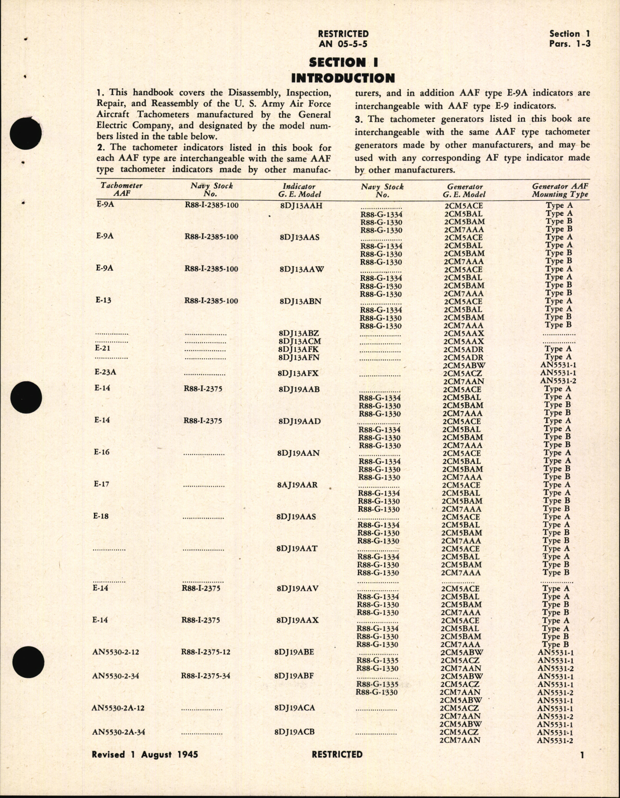 Sample page 7 from AirCorps Library document: Overhaul Instructions for Electric Tachometers