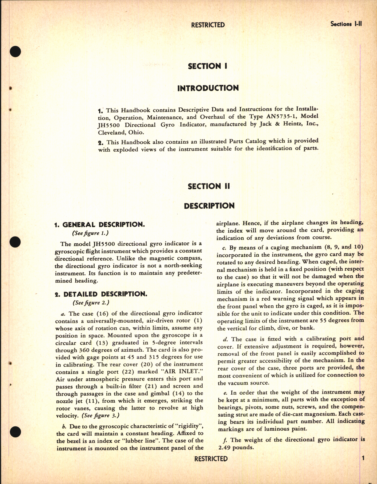 Sample page 7 from AirCorps Library document: Handbook of Instructions with Parts Catalog for Directional Gyro Indicator AN 5735-1, JH 5500 and JH 5500-A