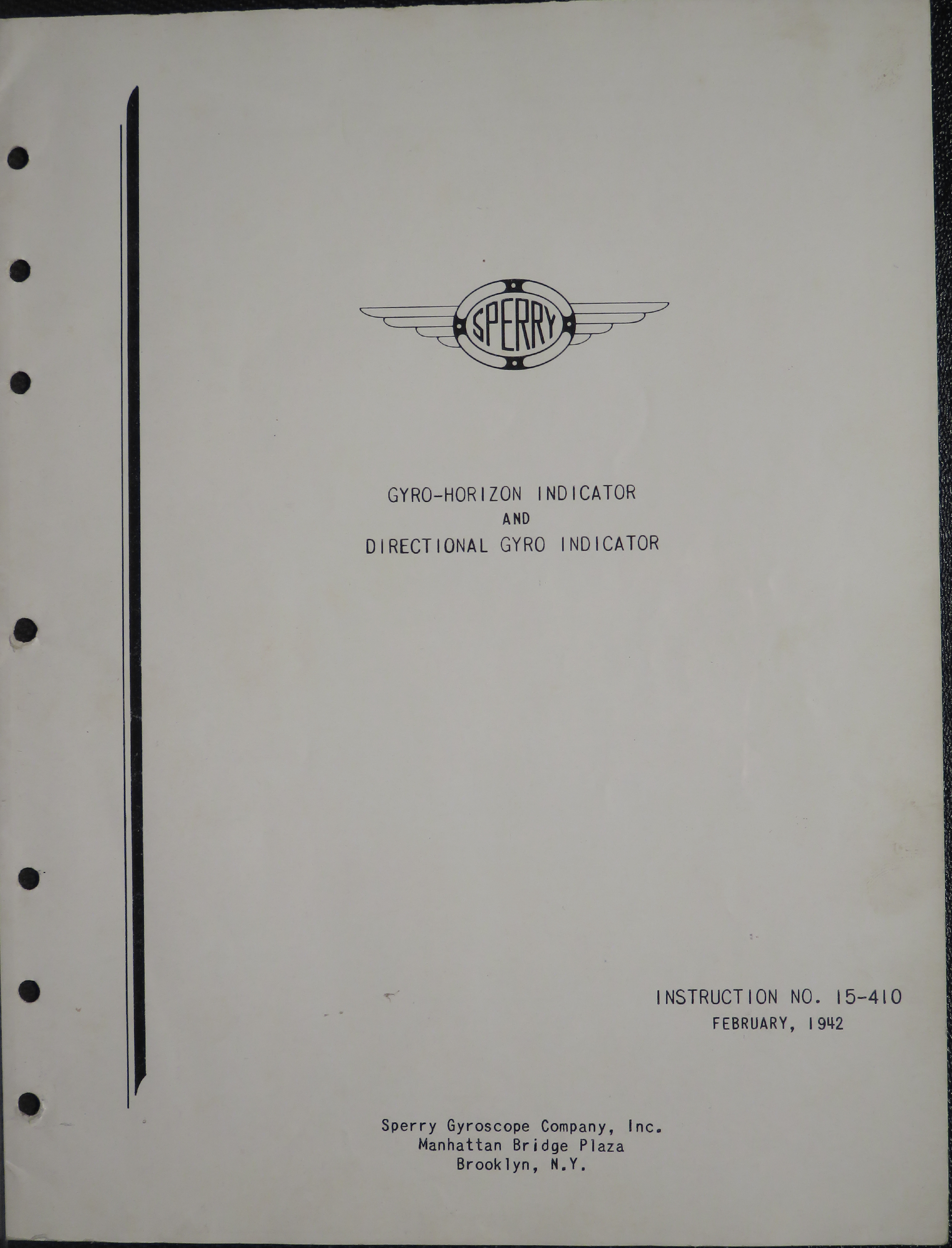 Sample page 1 from AirCorps Library document: Gyro-Horizon Indicator and Directional Gyro Indicator