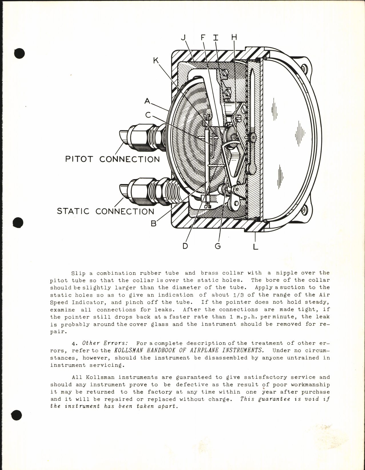 Sample page 5 from AirCorps Library document: Installation Instructions for Kollsman Aircraft Instruments