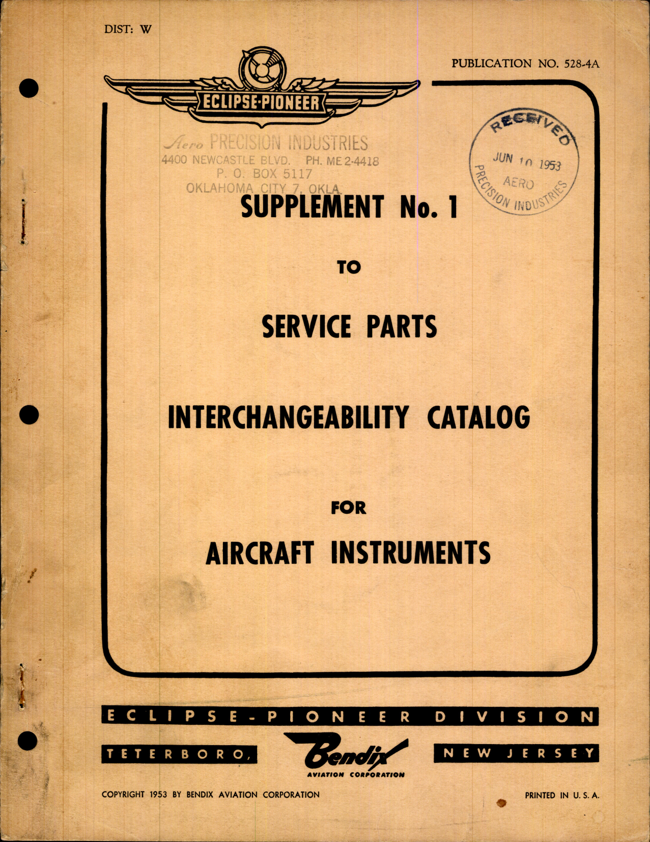 Sample page 1 from AirCorps Library document: Service Parts Interchangeability Catalog for Aircraft Instruments