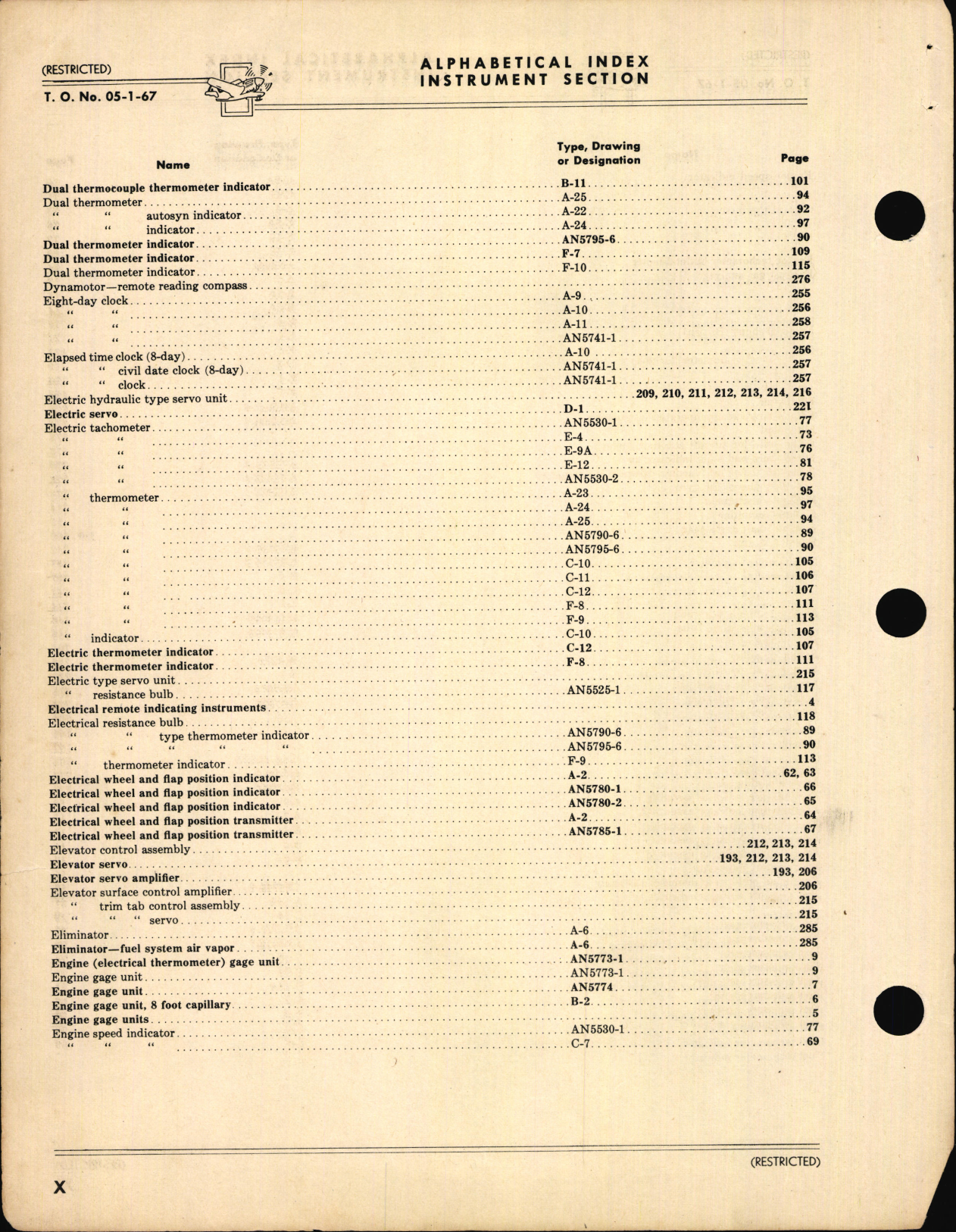 Sample page 6 from AirCorps Library document: Index of Army-Navy Aeronautical Equipment - Instruments