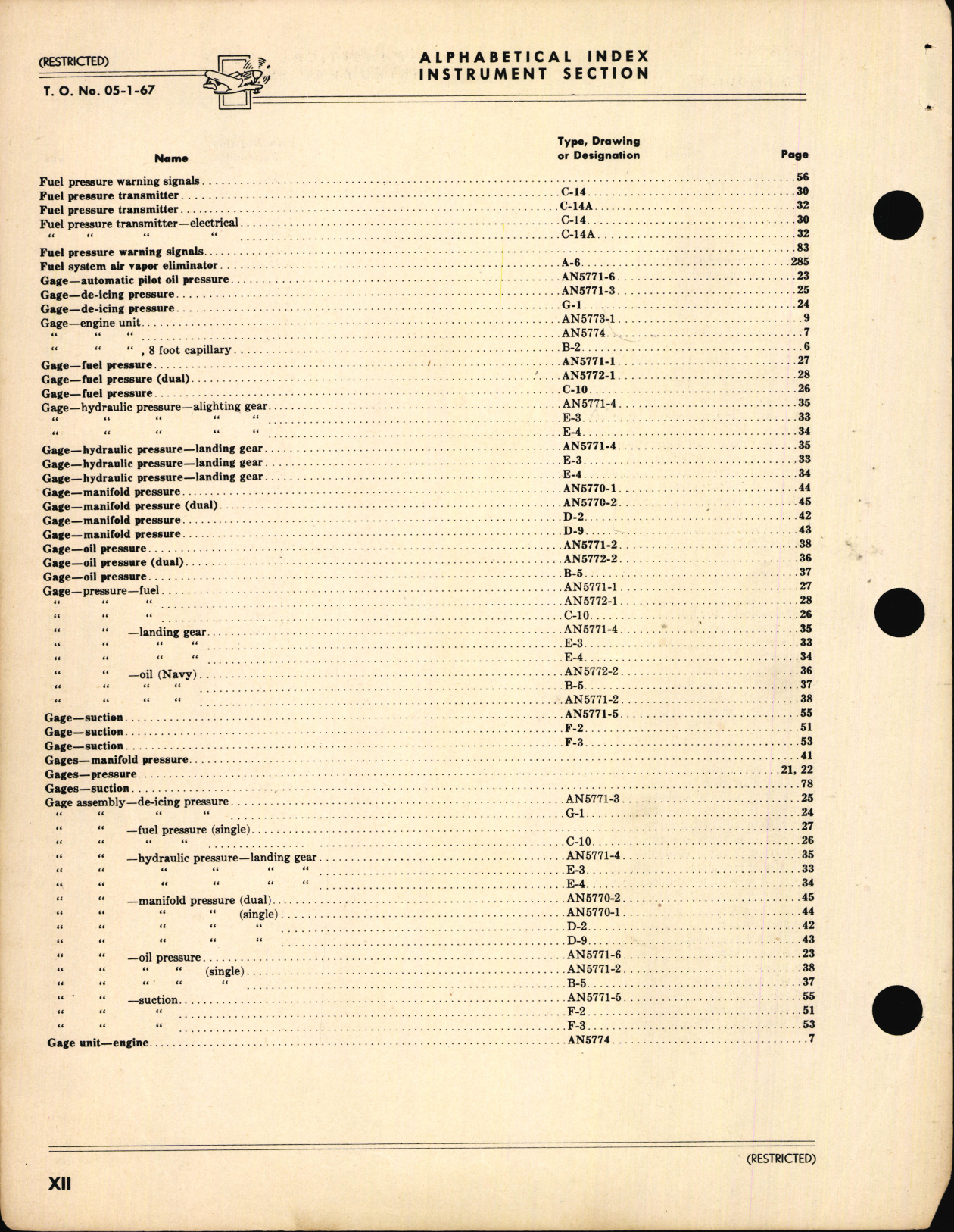 Sample page 8 from AirCorps Library document: Index of Army-Navy Aeronautical Equipment - Instruments